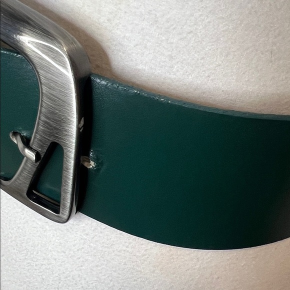 United Colors of Benetton Hunter Green Thick Leather Belt XS